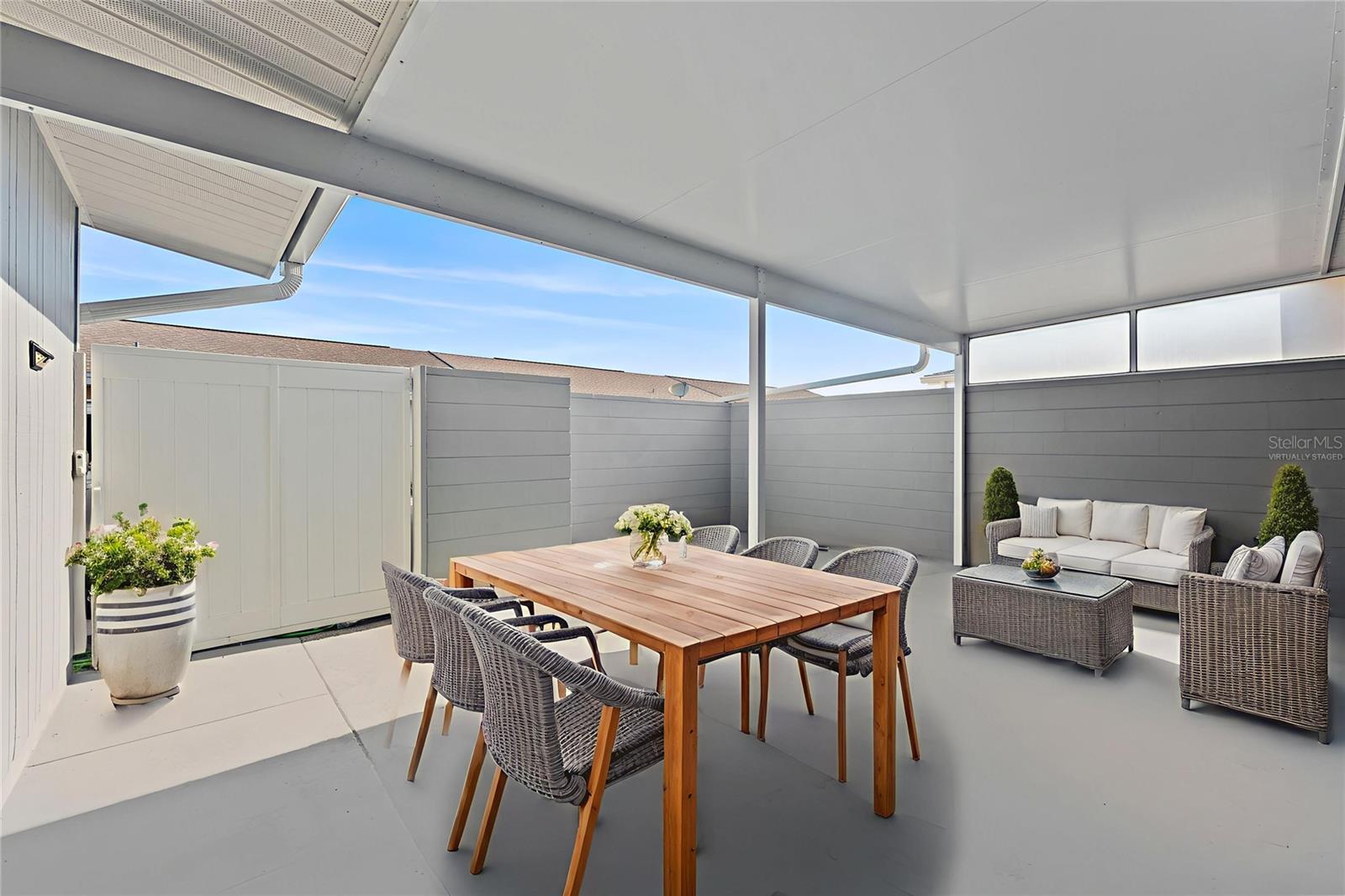 Virtually staged back patio