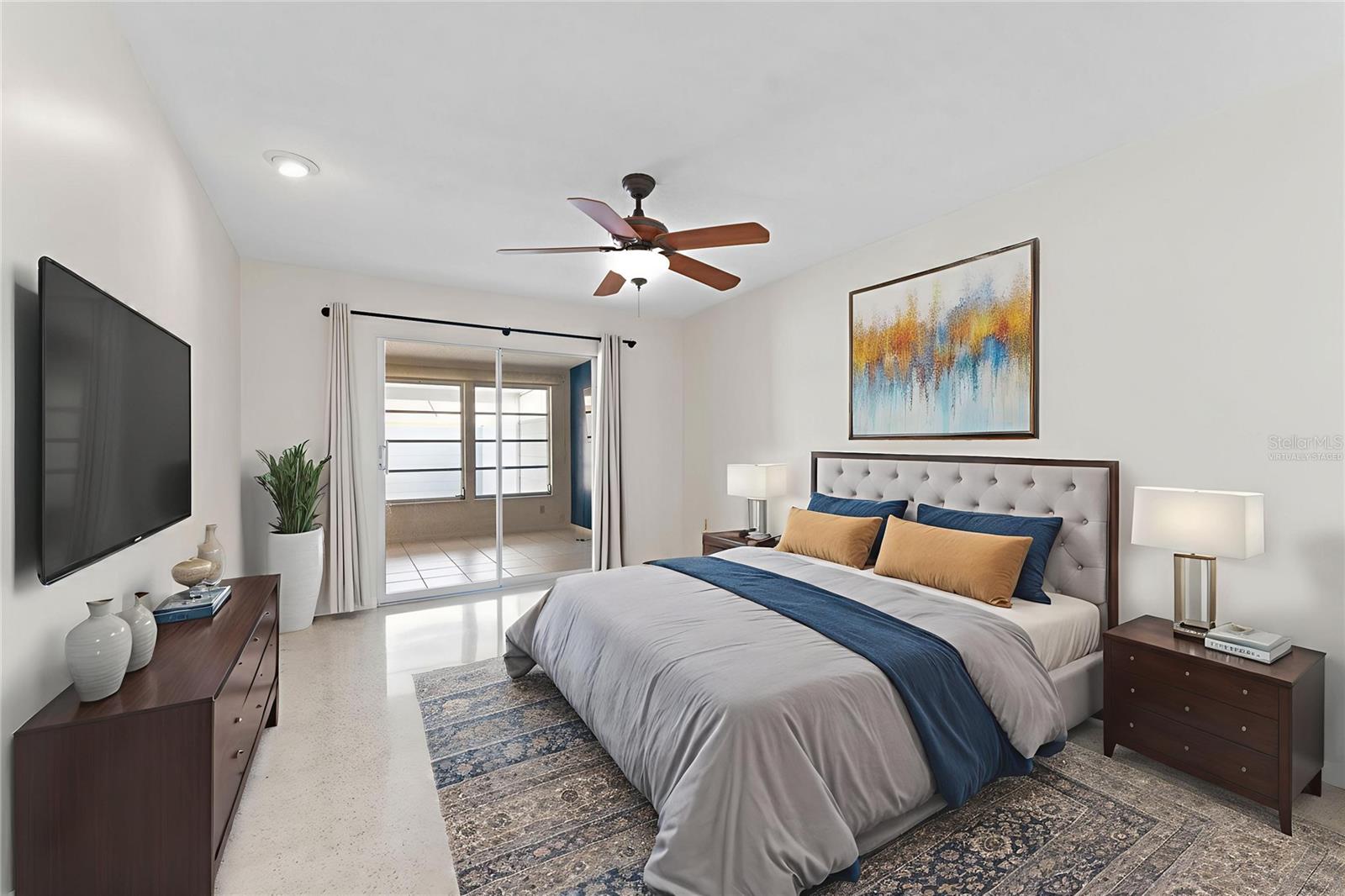 Virtually staged bedroom