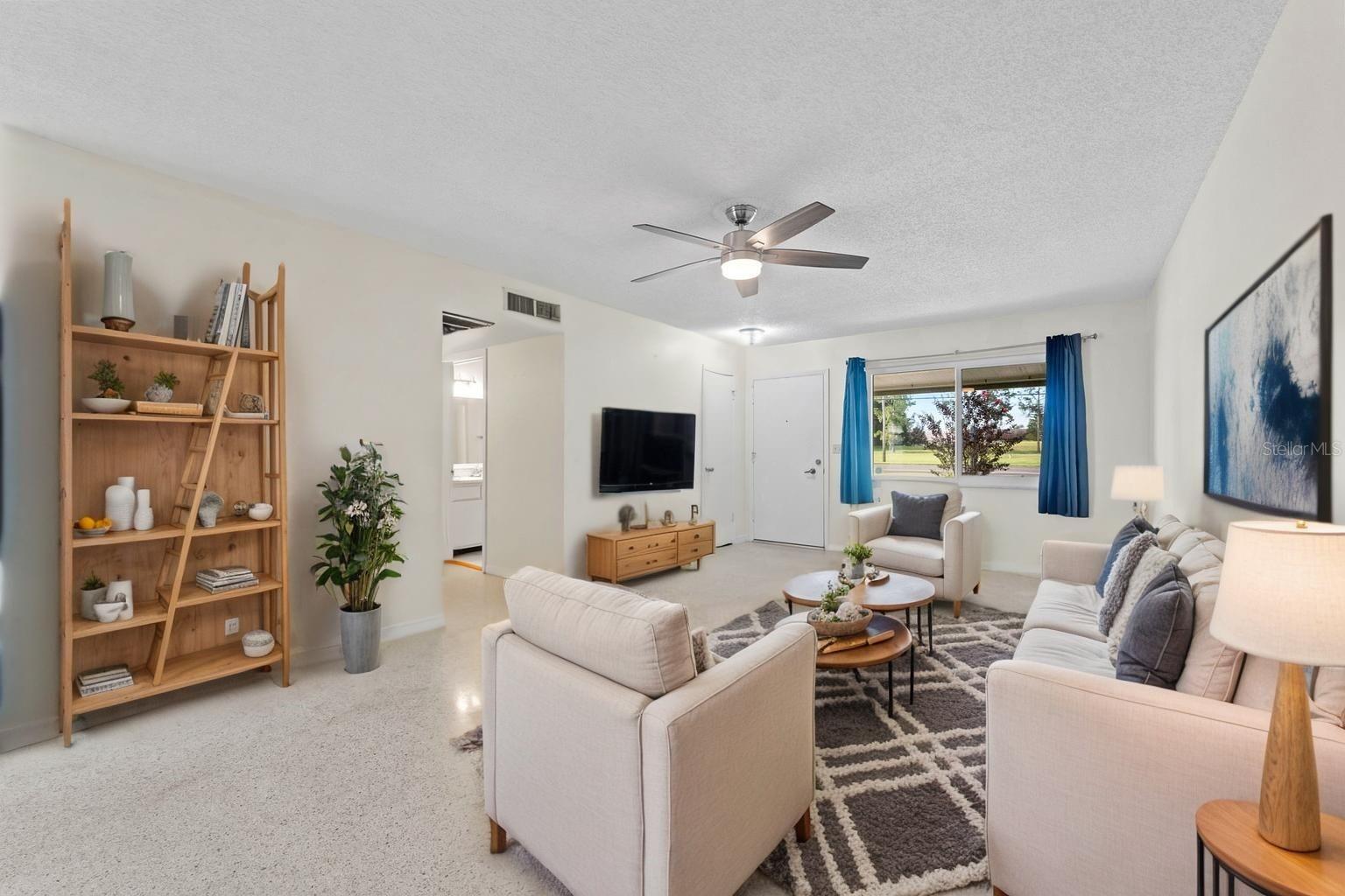 Virtually Stages Living Room
