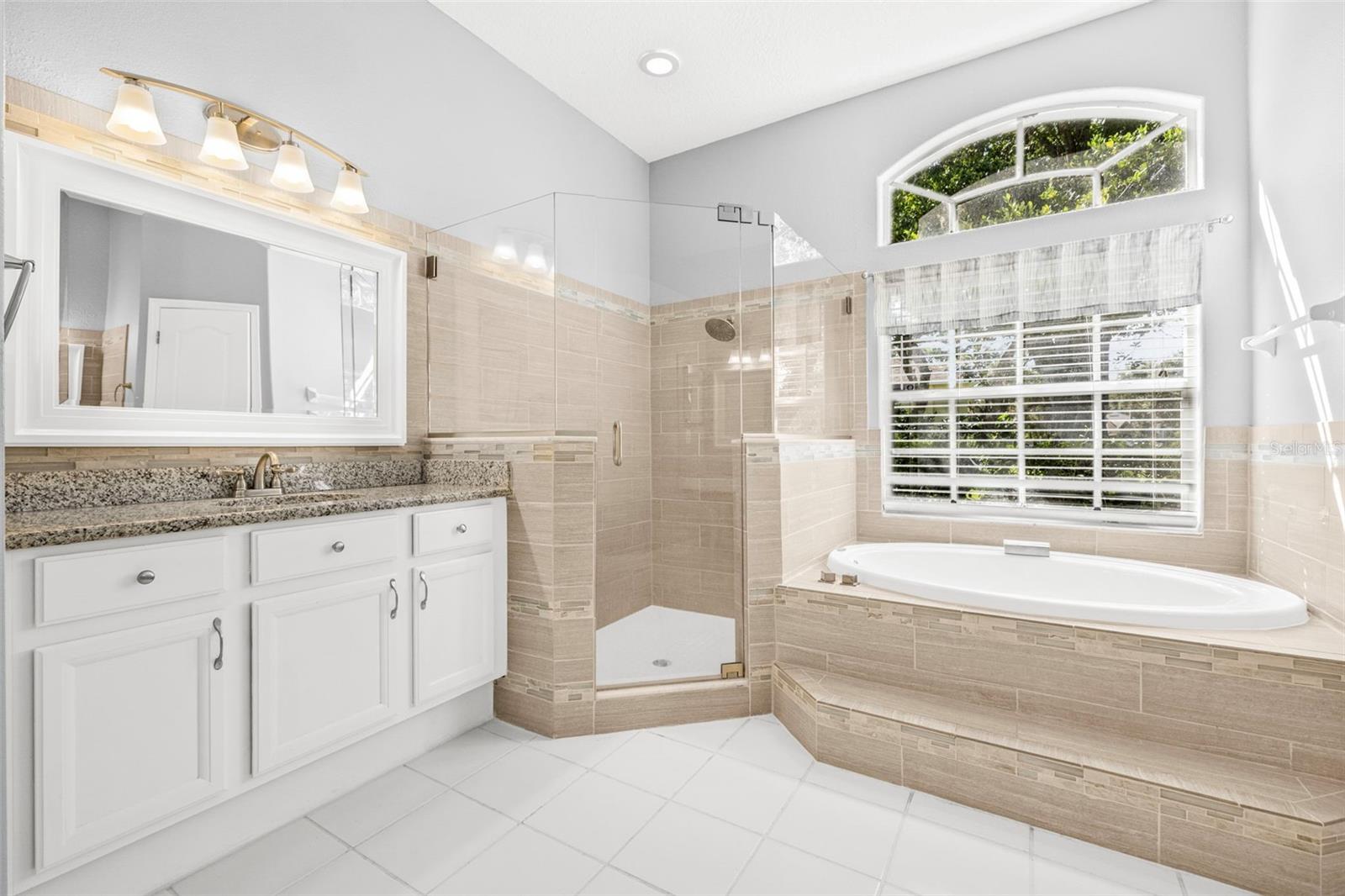 Primary Bathroom, Soaking Tub and Stand Up Shower