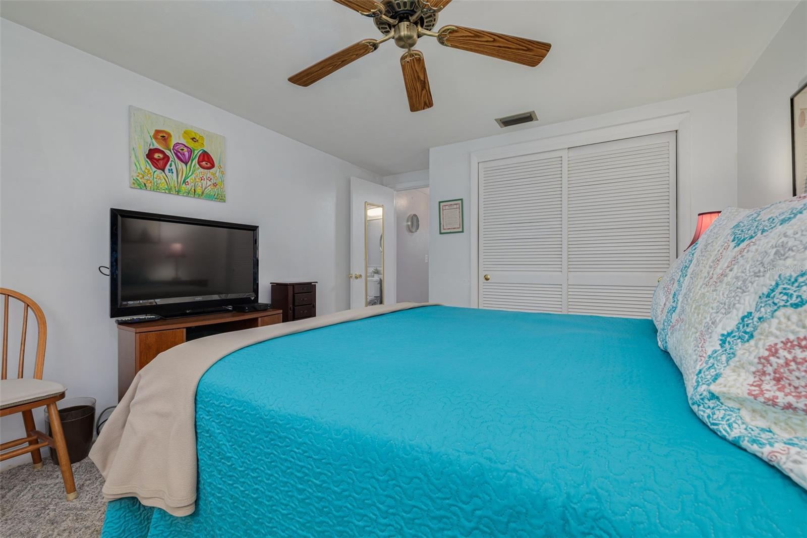Master Bedroom with Built In Closet.