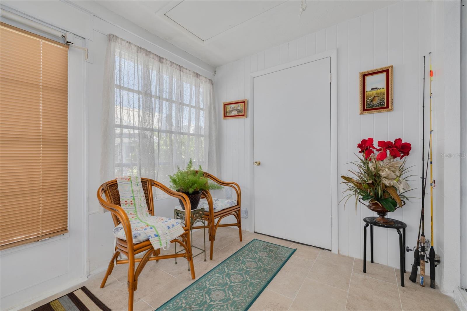 Sun Parlor with build in storage.