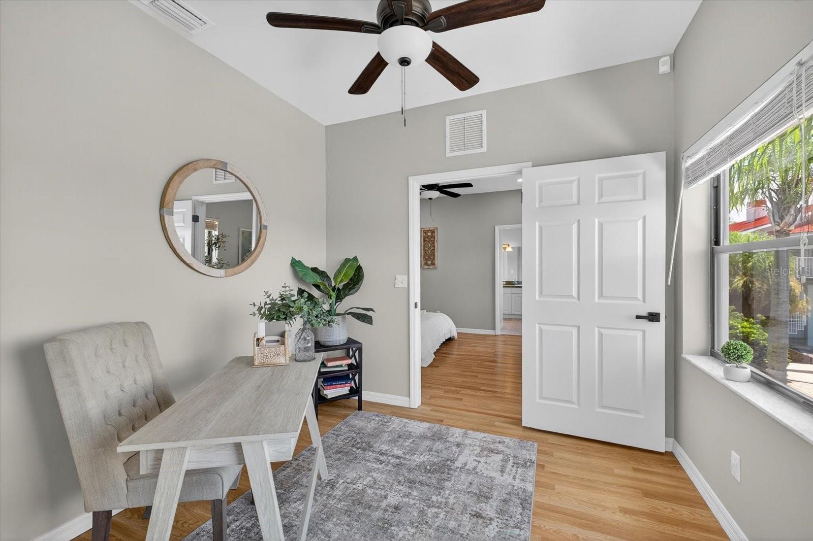Upper level bonus room makes perfect home office, yoga or sitting room