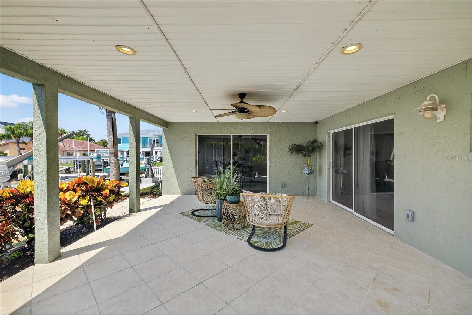 Covered patio, perfect for watching the nightly sunsets!