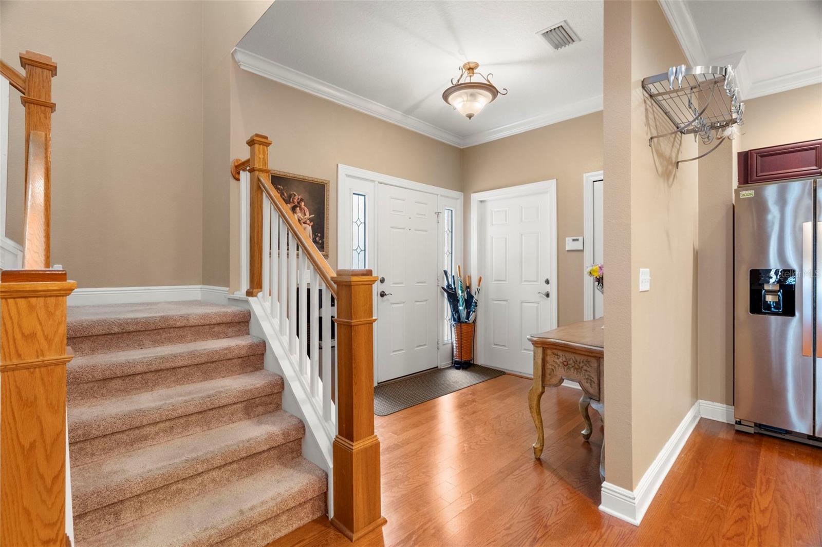 Facing the front door