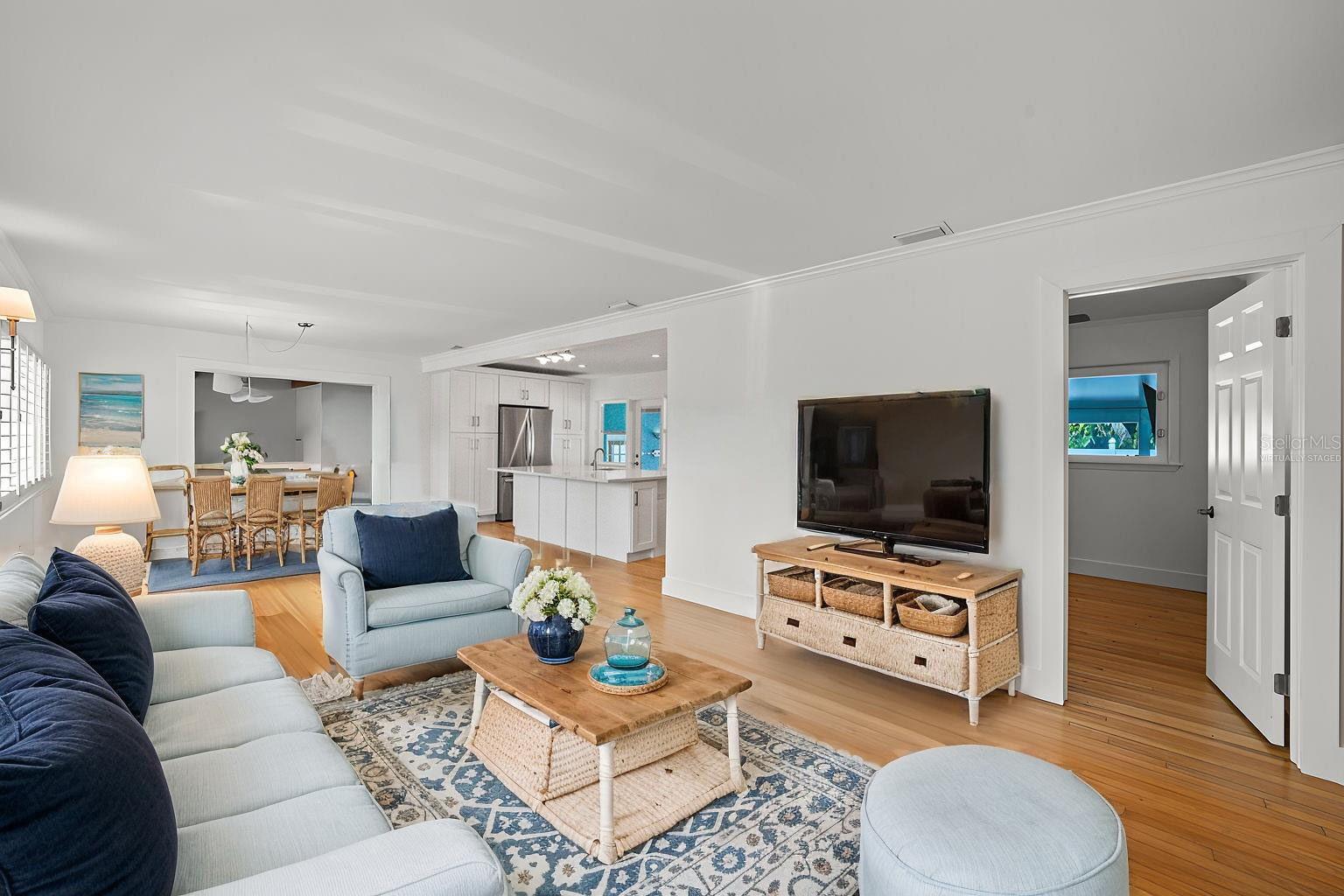 Virtually Staged Living Room & Dining Room