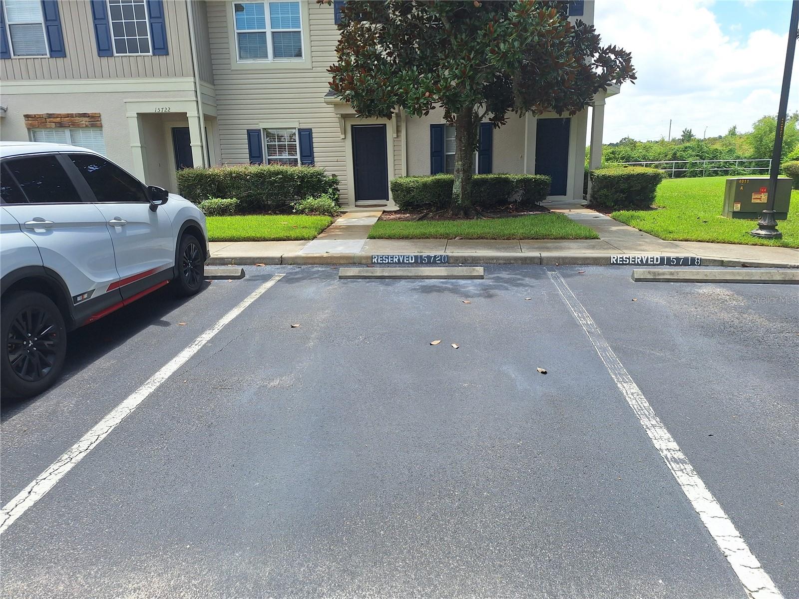 Park in front of the beautiful Magnolia. That's your space!