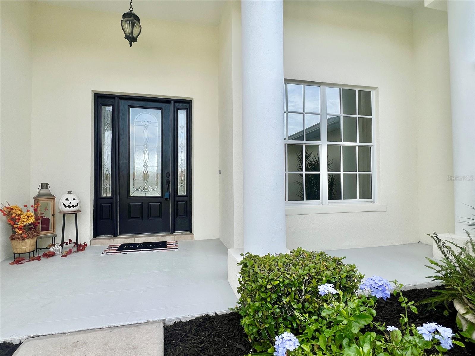 The front porch is spacious and there's plenty of room for outdoor furniture and decorations.  Happy Fall, Ya'll!