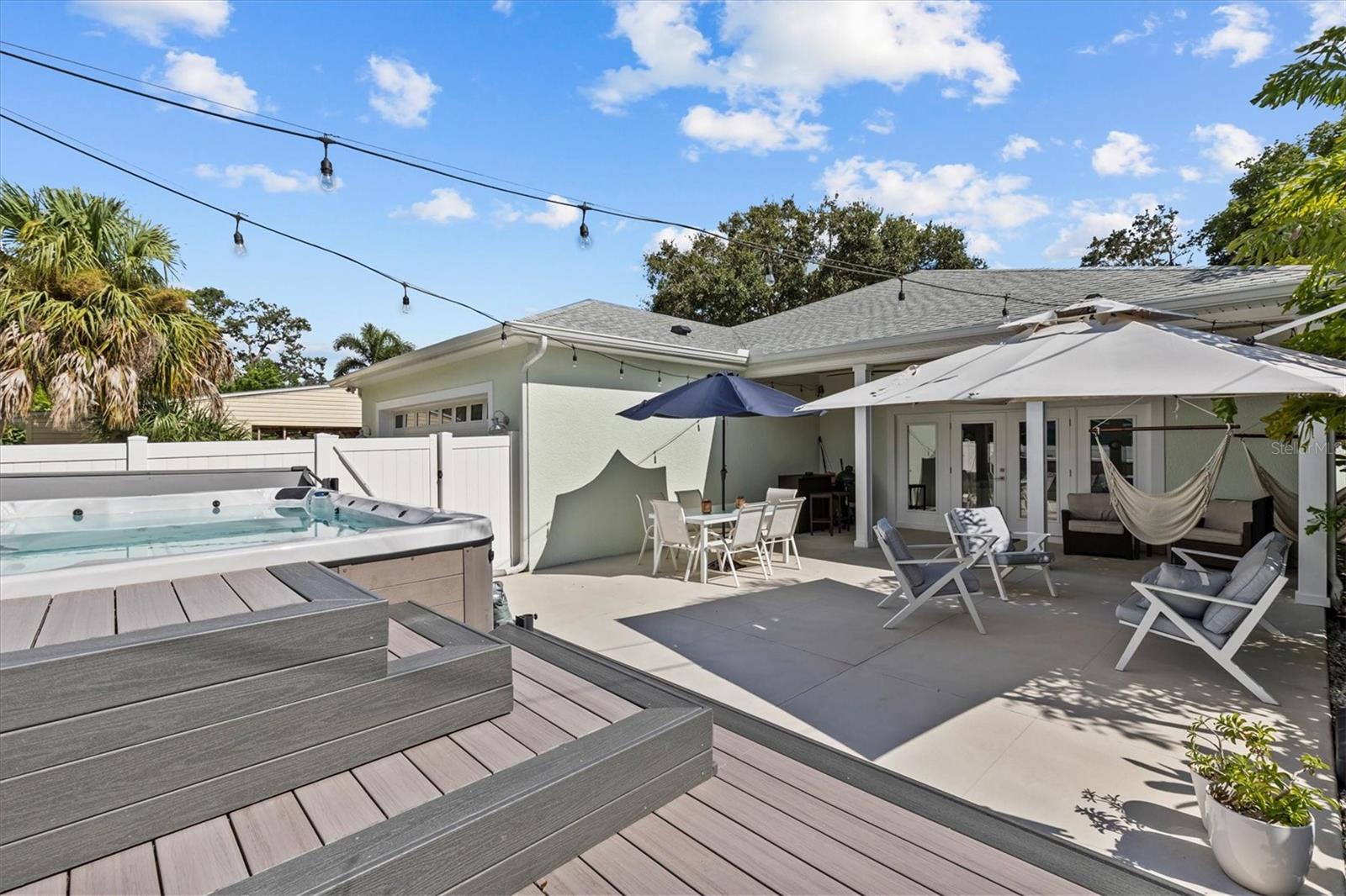 back porch patio / deck and swim spa.