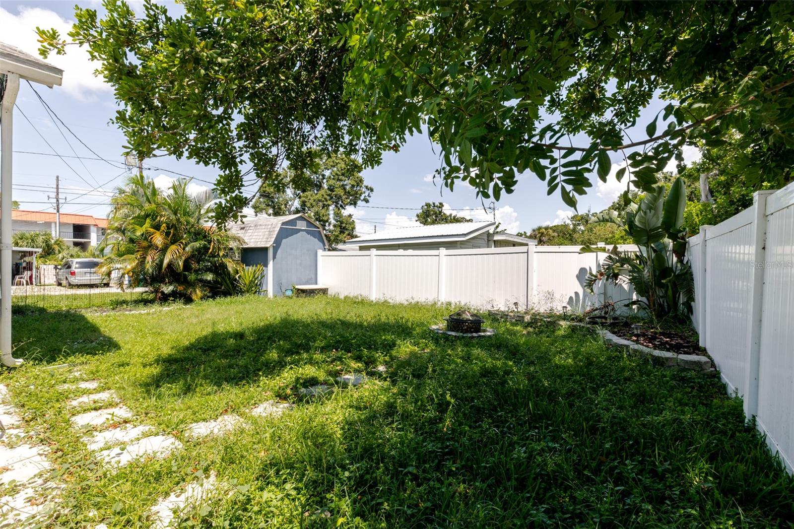 Yard with Fire Pit, Fully Fenced