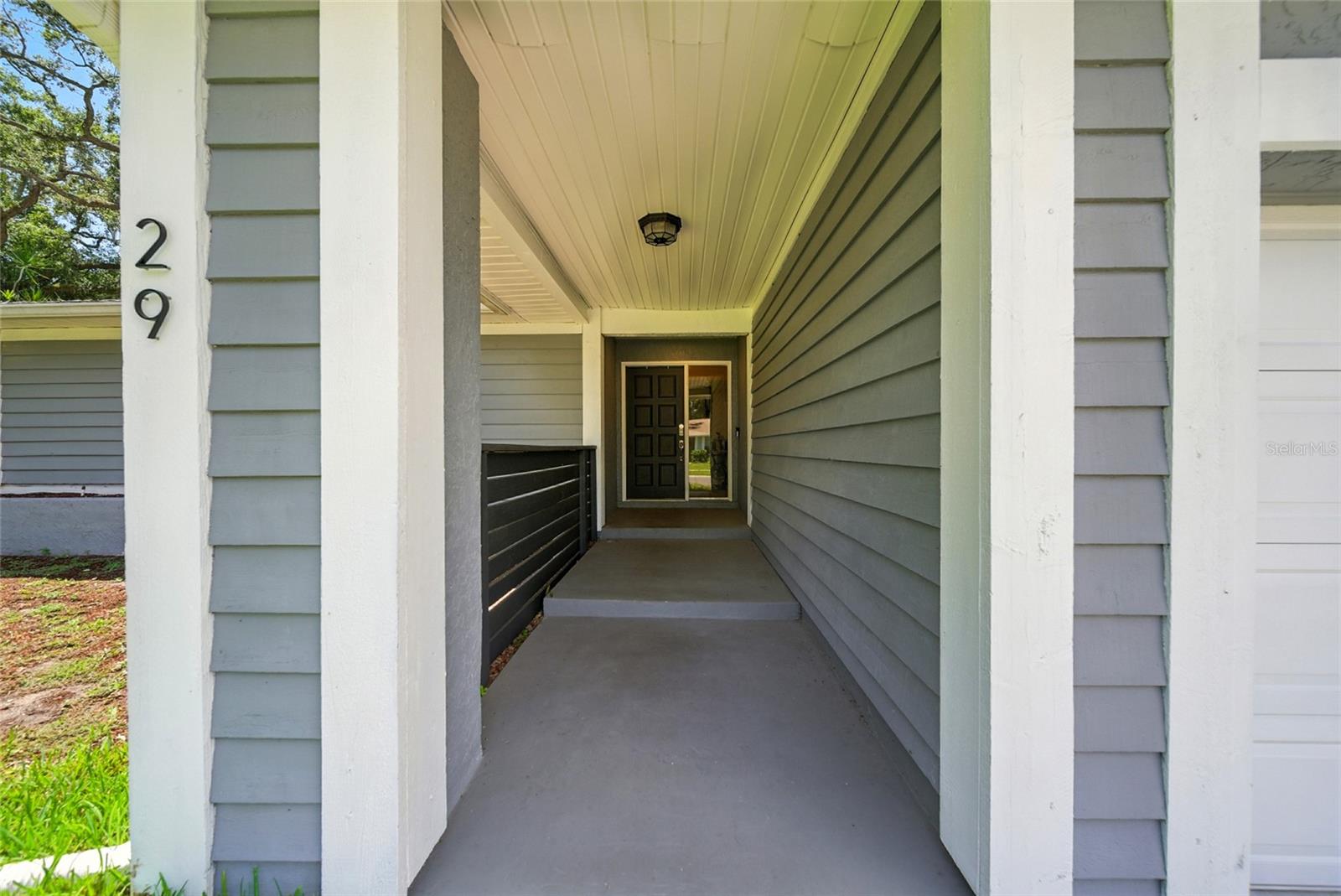 Front Door and covered entryway.