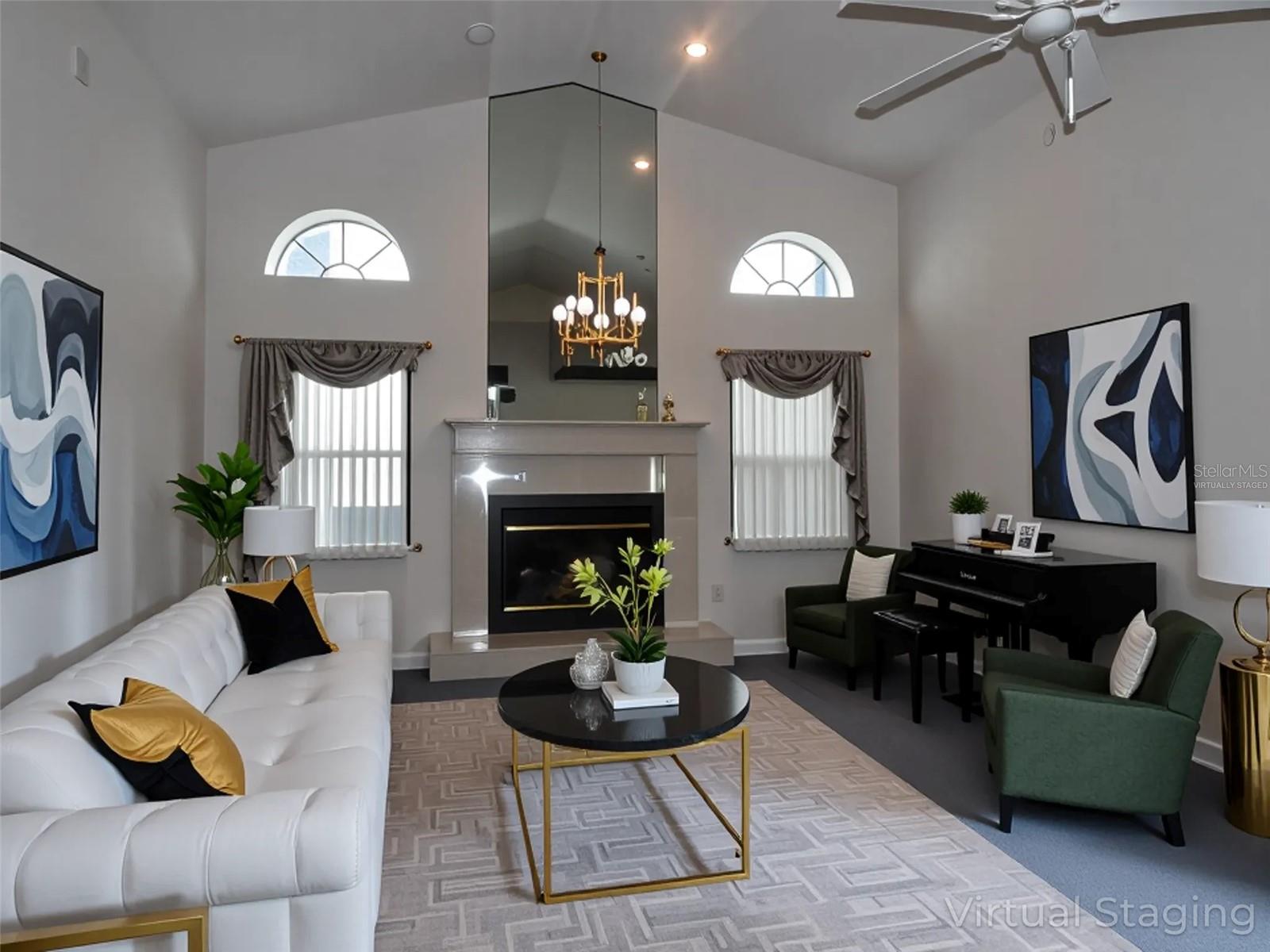Virtually Staged Family Room