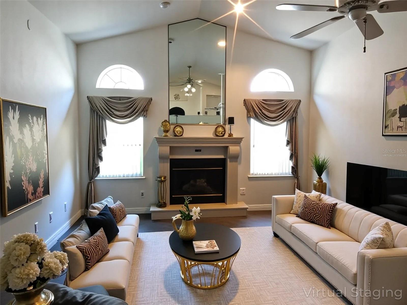 Virtually Staged Family Room