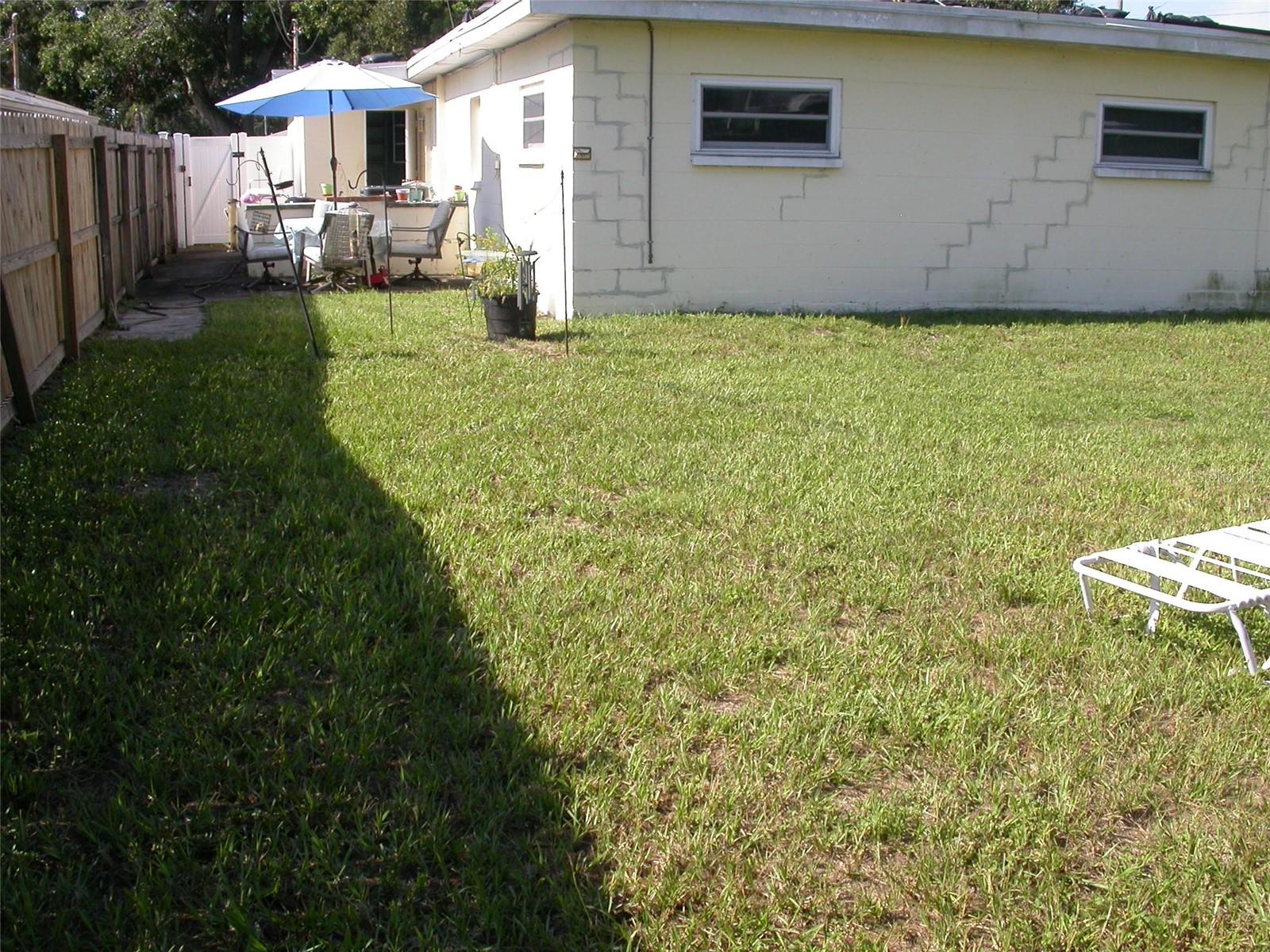 spacious backyard
