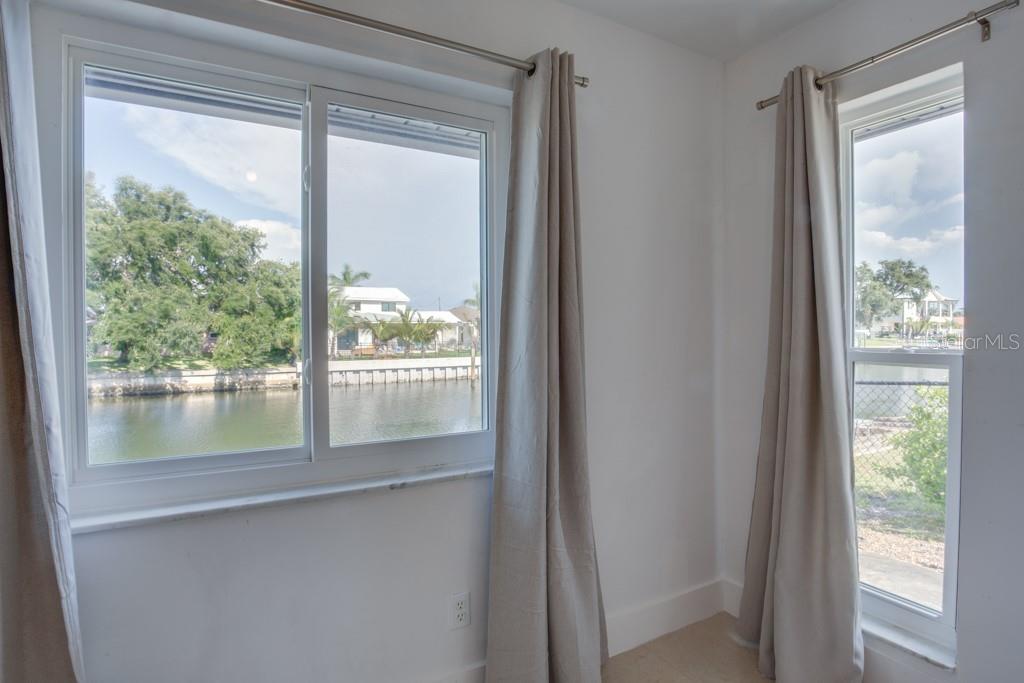Guest bedroom water views.