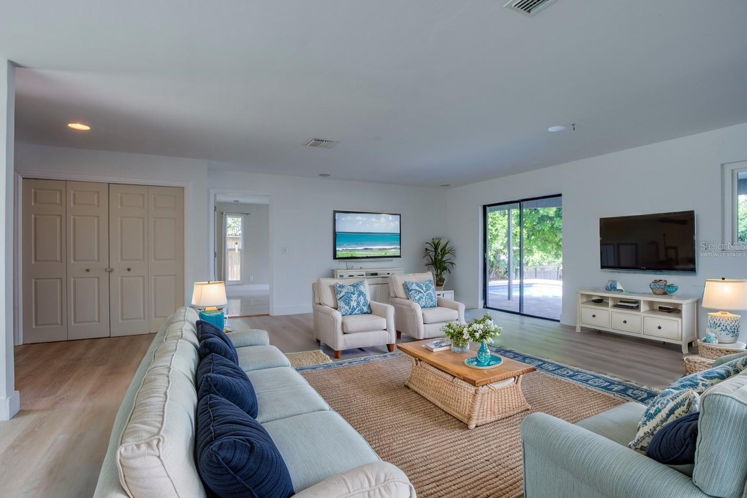 Virtually staged living room.