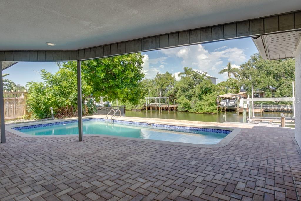 Pool was recently resurfaced.