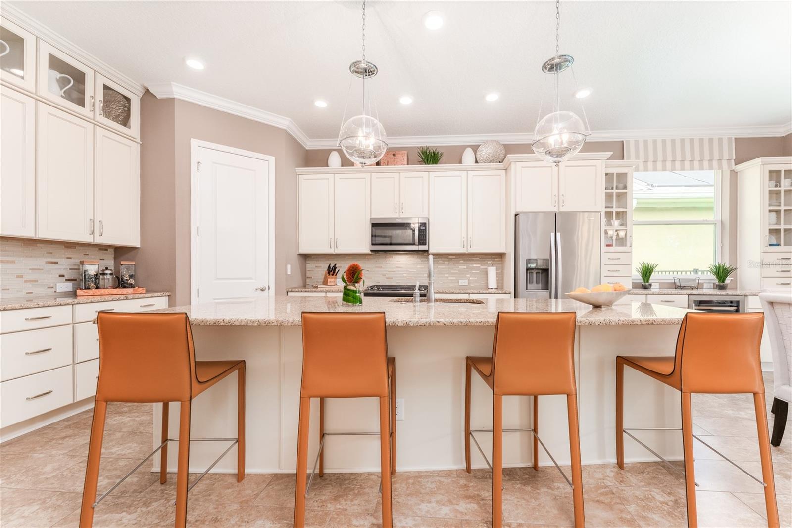 Expansive Center Island with Seating