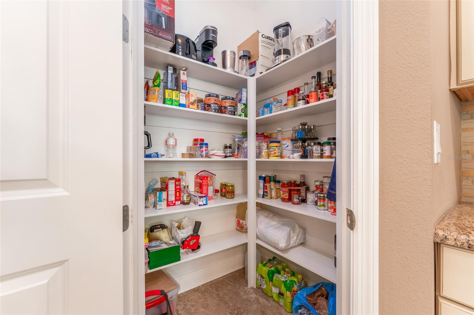 Good Sized Pantry with Wood Shelving