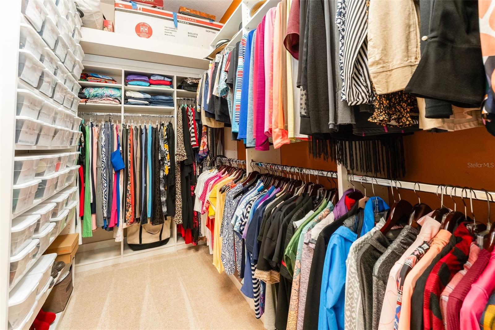 California Closet Built in Organizers in Primary Suite Walk in Closet