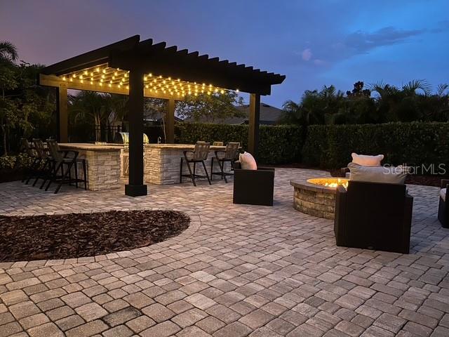 Enchanting Twilight Outdoor Living Area