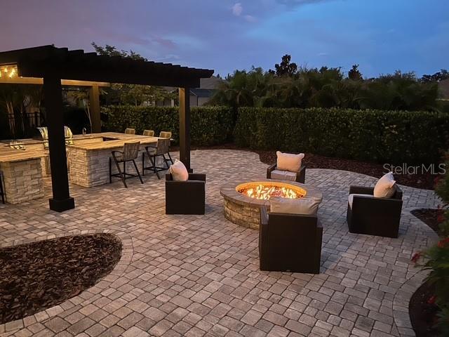 Enchanting Twilight Outdoor Living Area