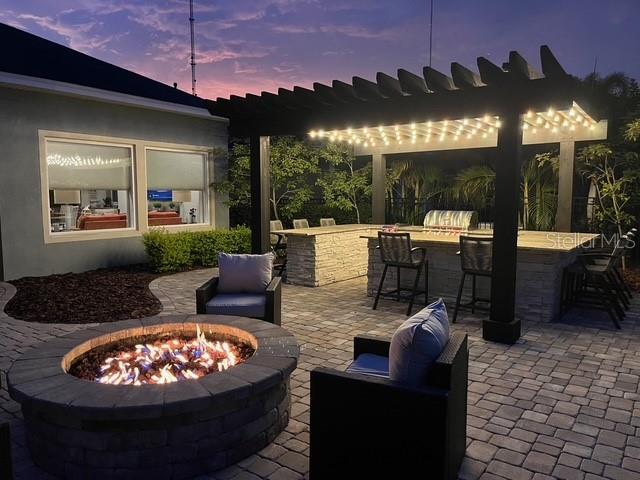 Enchanting Twilight Outdoor Living Area