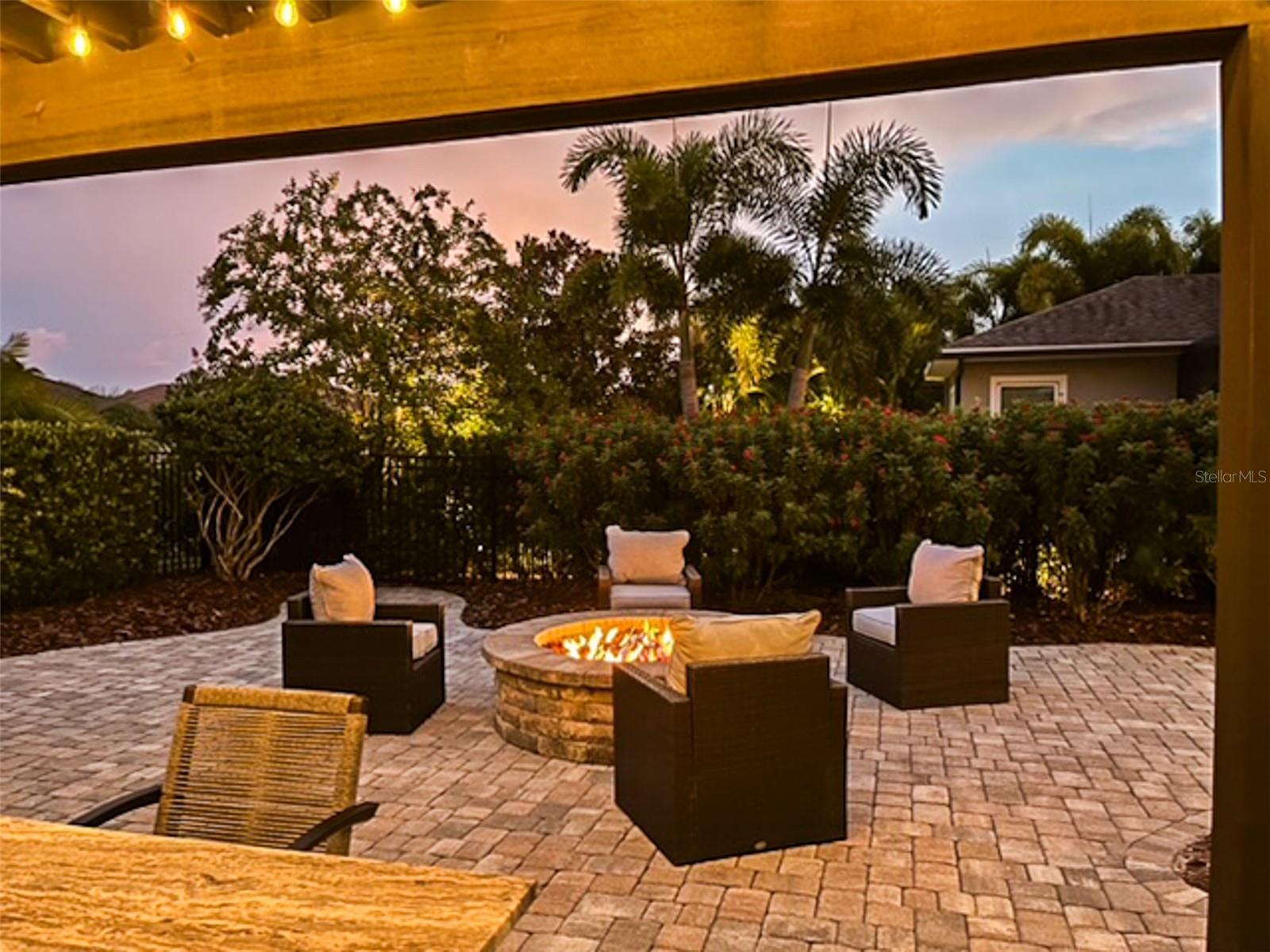 Enchanting Twilight Outdoor Living Area