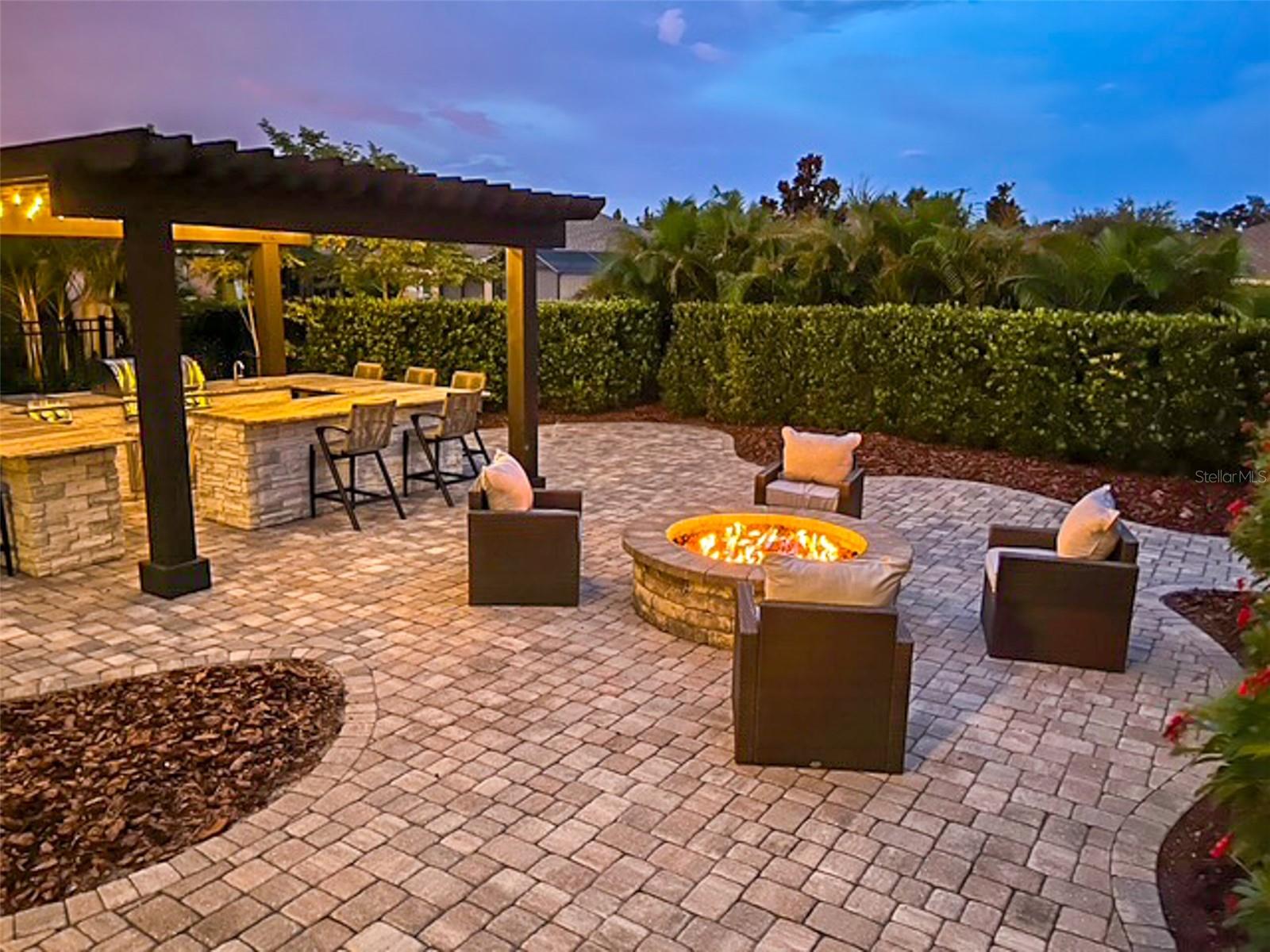 Enchanting Twilight Outdoor Living Area