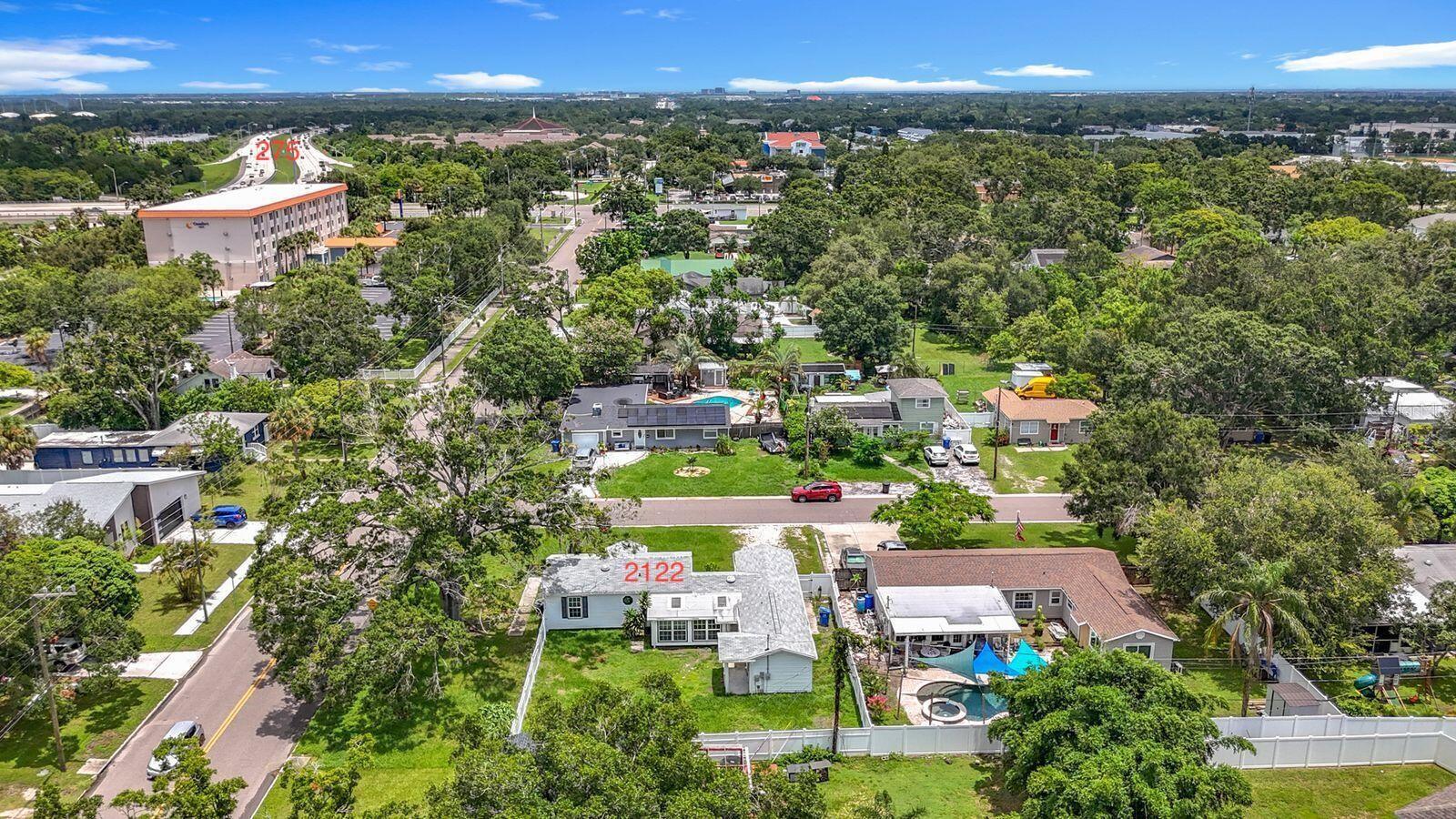 Aerial facing North