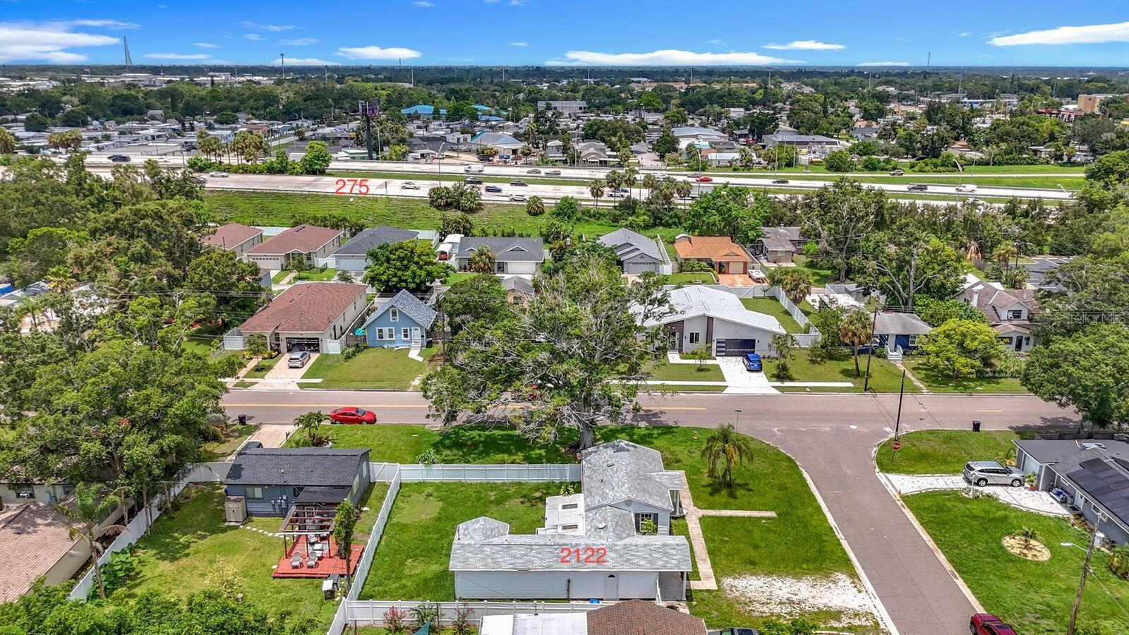 Aerial facing West