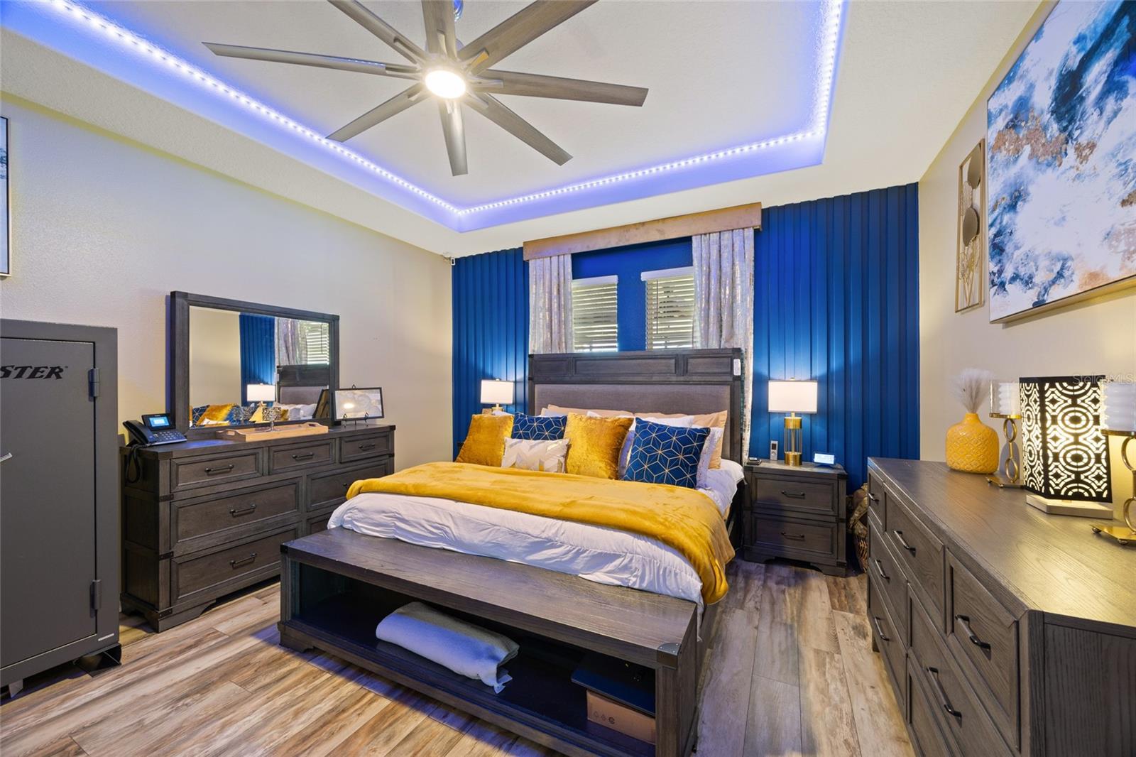 Primary Bedroom-tray ceiling and LED lighting