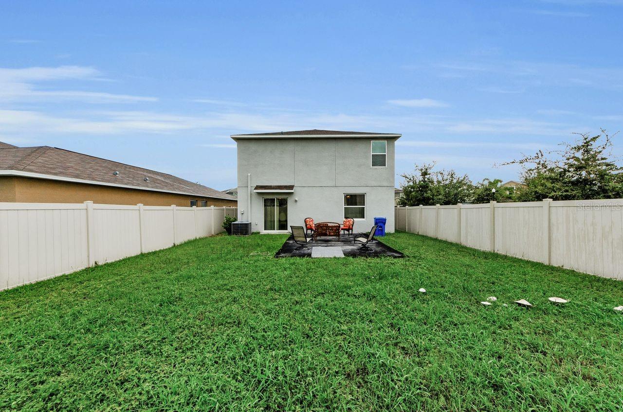 fenced backyard
