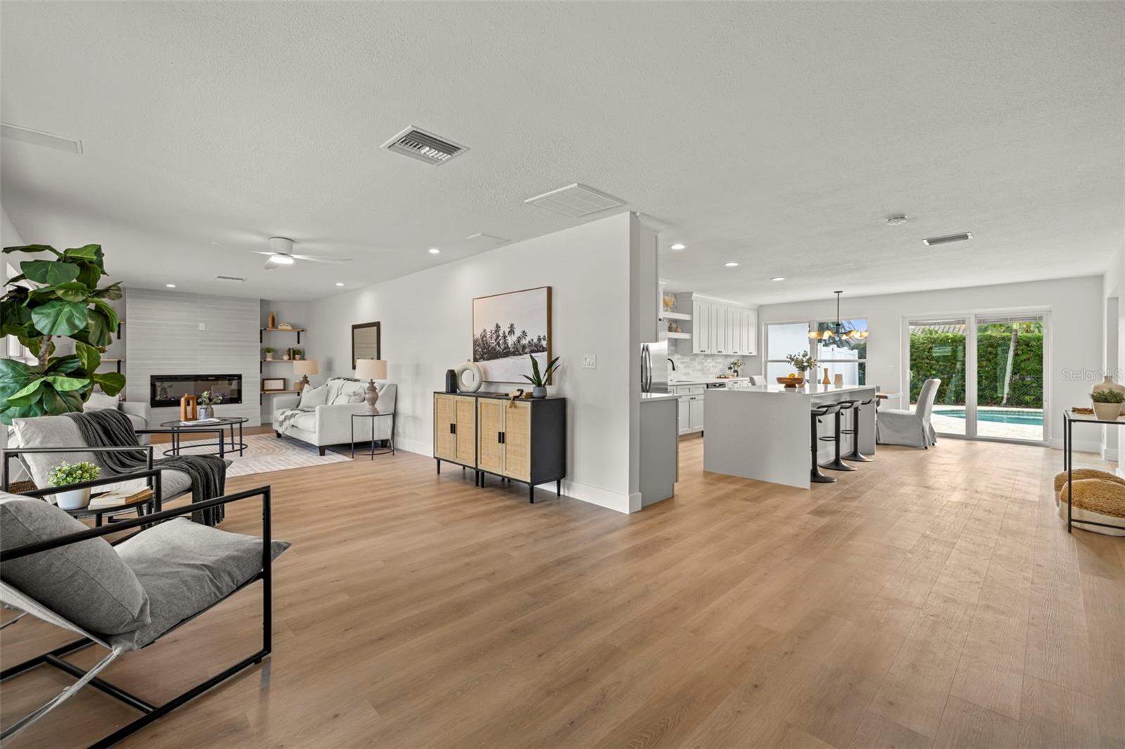 Open concept huge living room