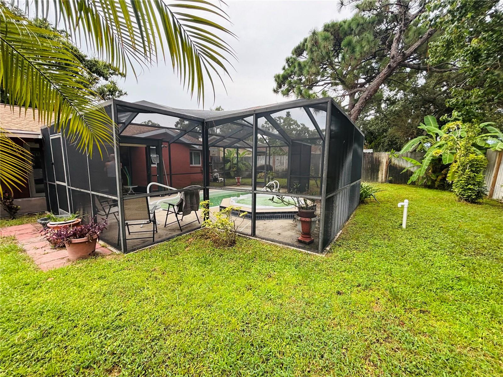 Screened-Enclosed pool and Spa Area