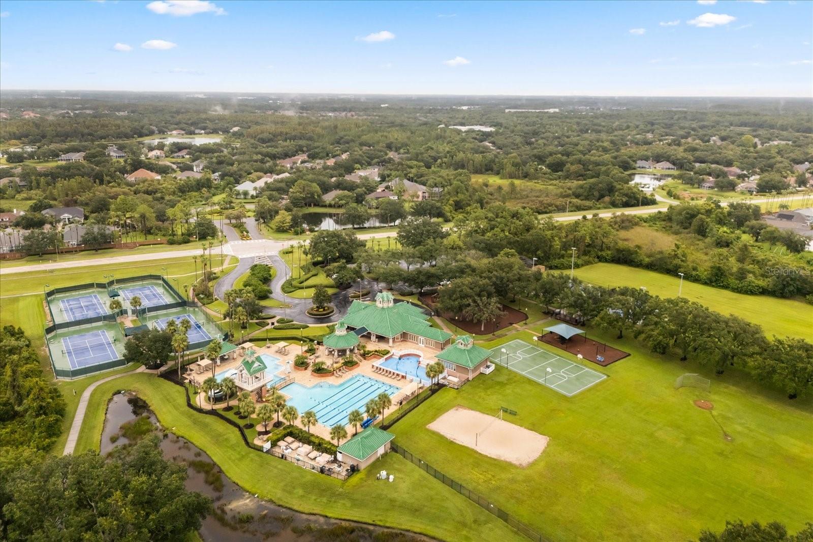 resort style clubhouse with pools, and other amenities.