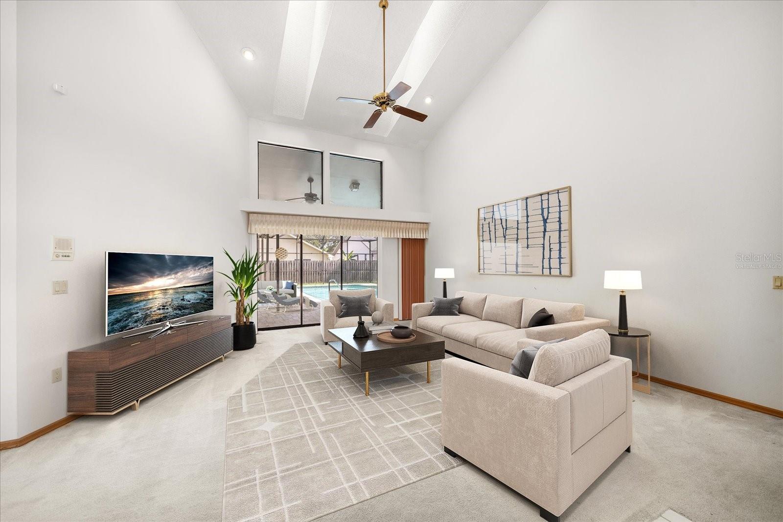 Virtually staged Living Room