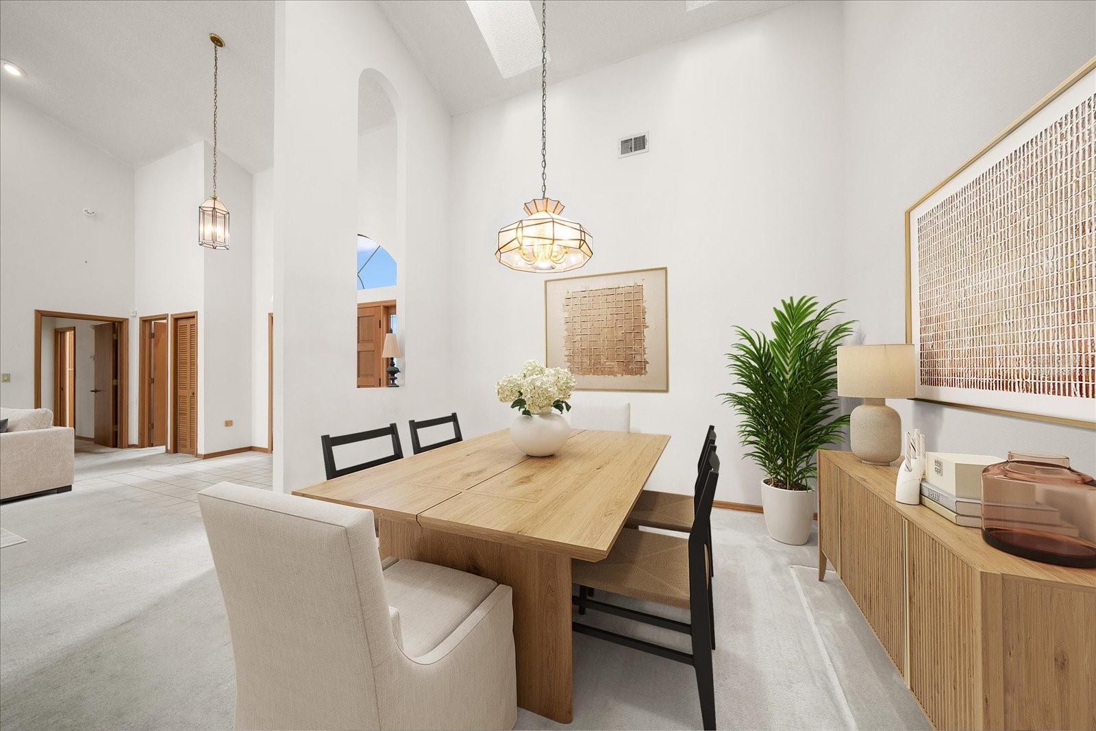 Virtually staged Dining Room