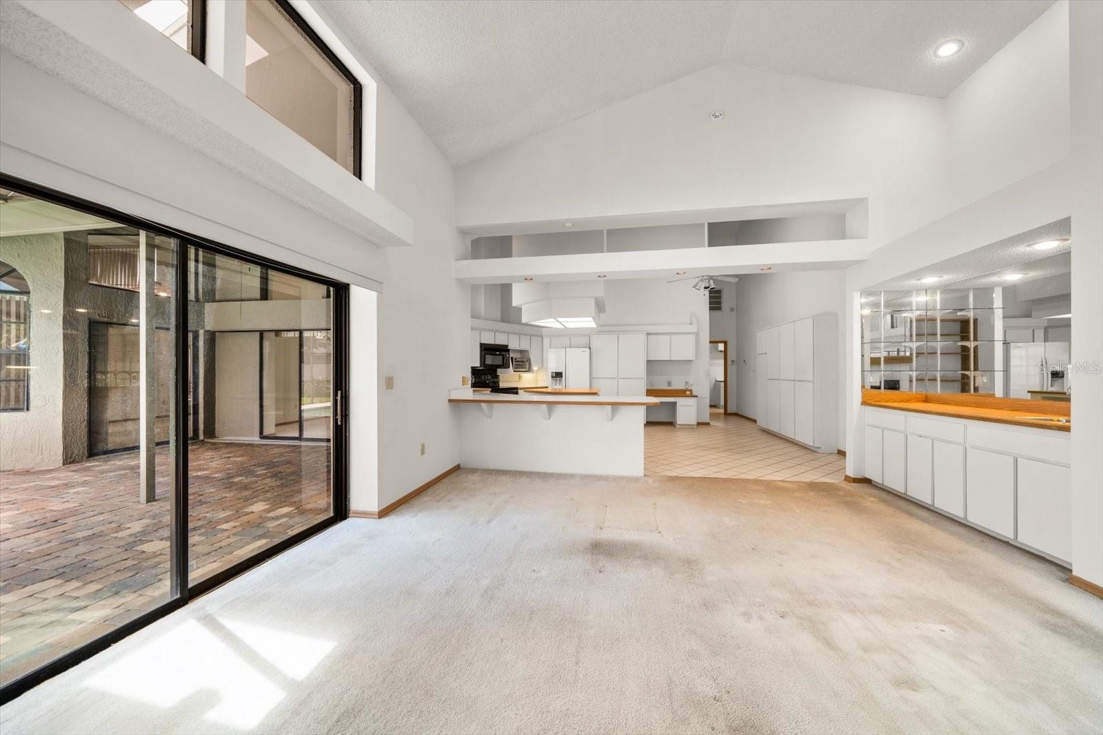 Family Room with view towards kitchen
