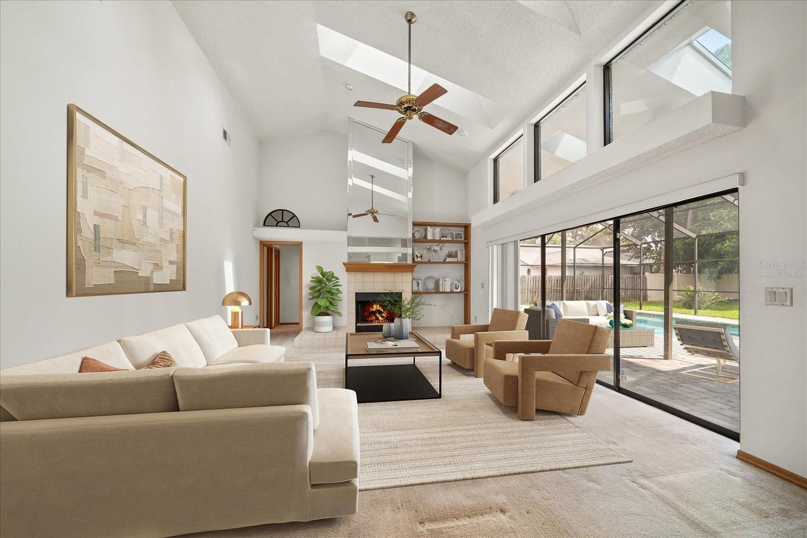 Virtually staged Family Room