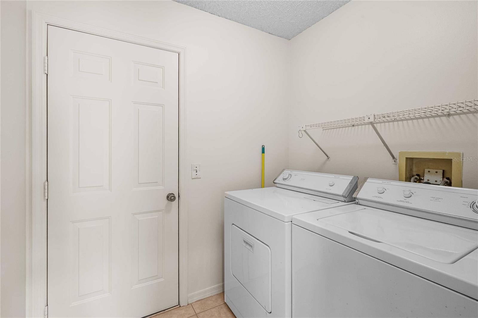 Inside laundry.