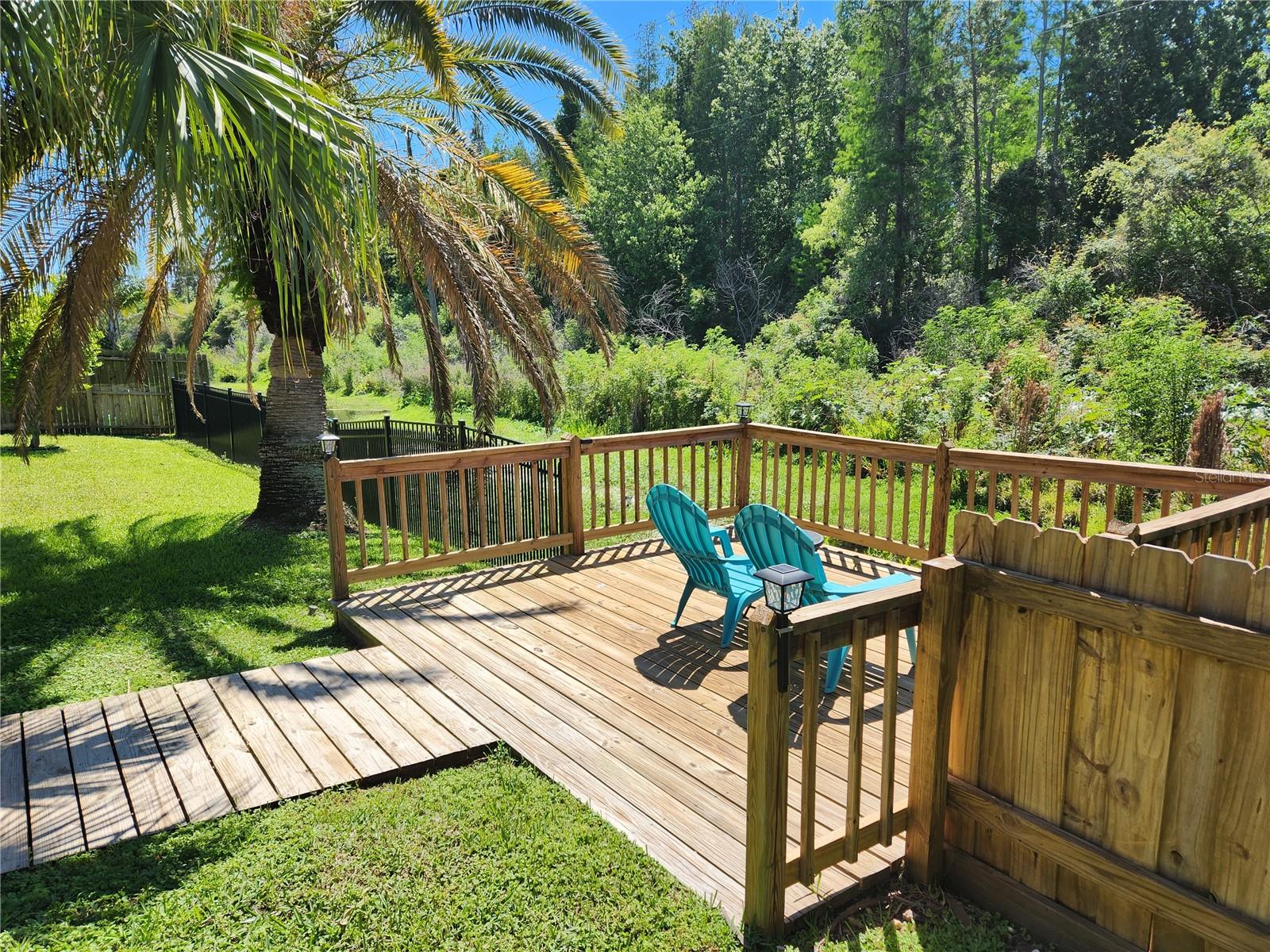 Deck overlooking the creek