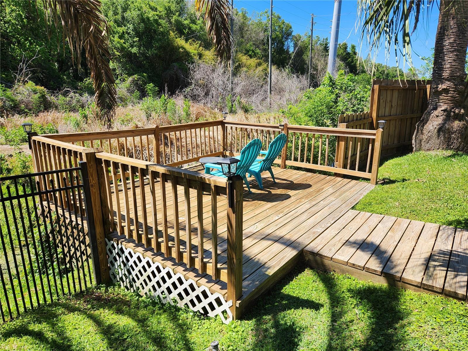 Deck overlooking the creek
