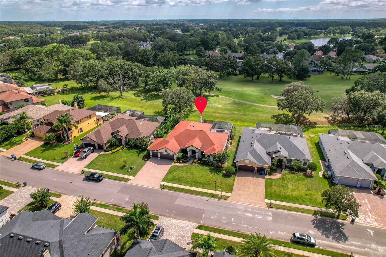 Golf course view from the back of the home