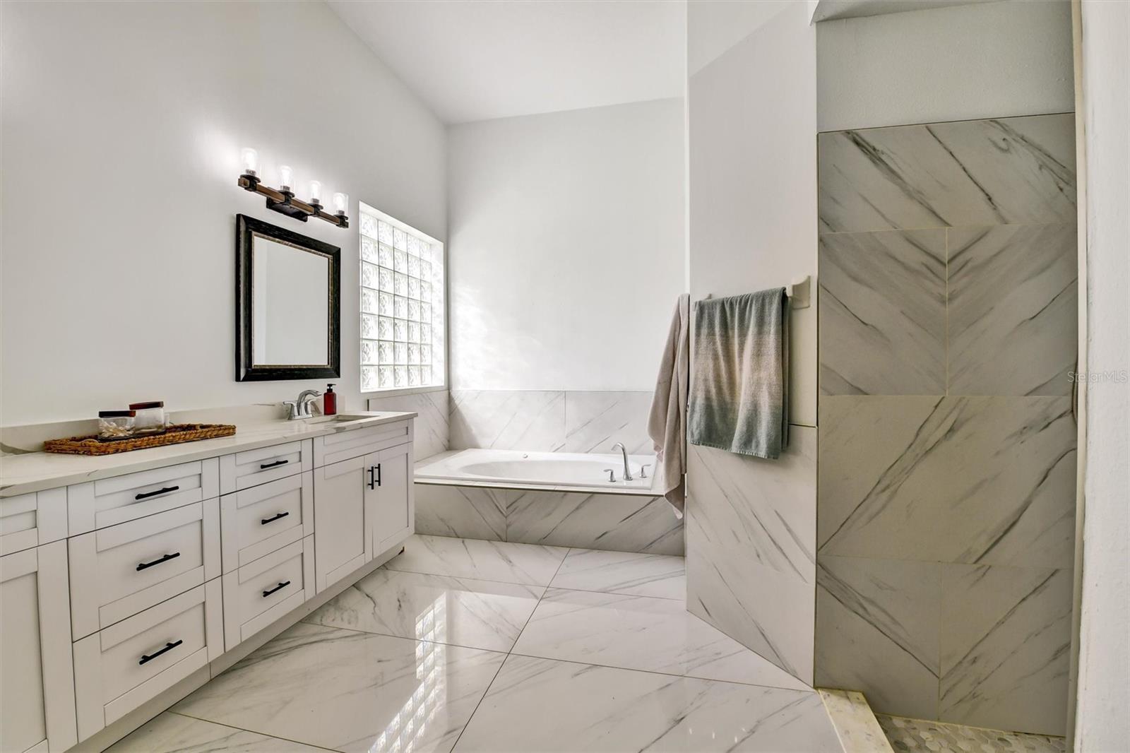 Spa style master bathroom