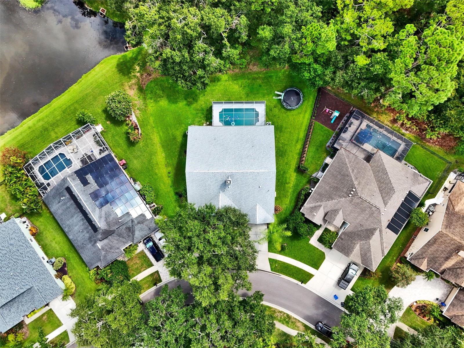 Home backs up to a pond and a conservation area