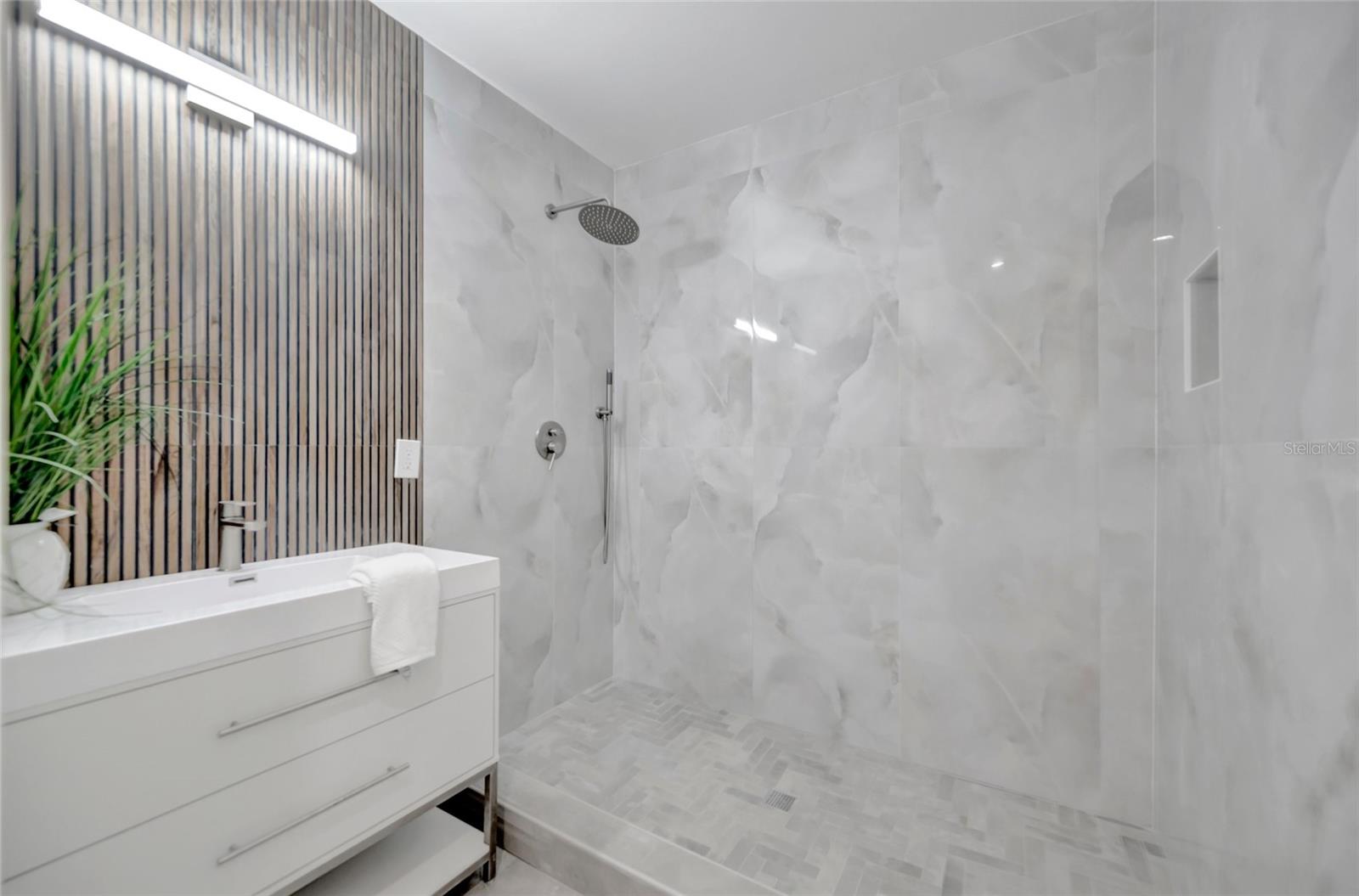 The Master Bathroom with Walk In Shower