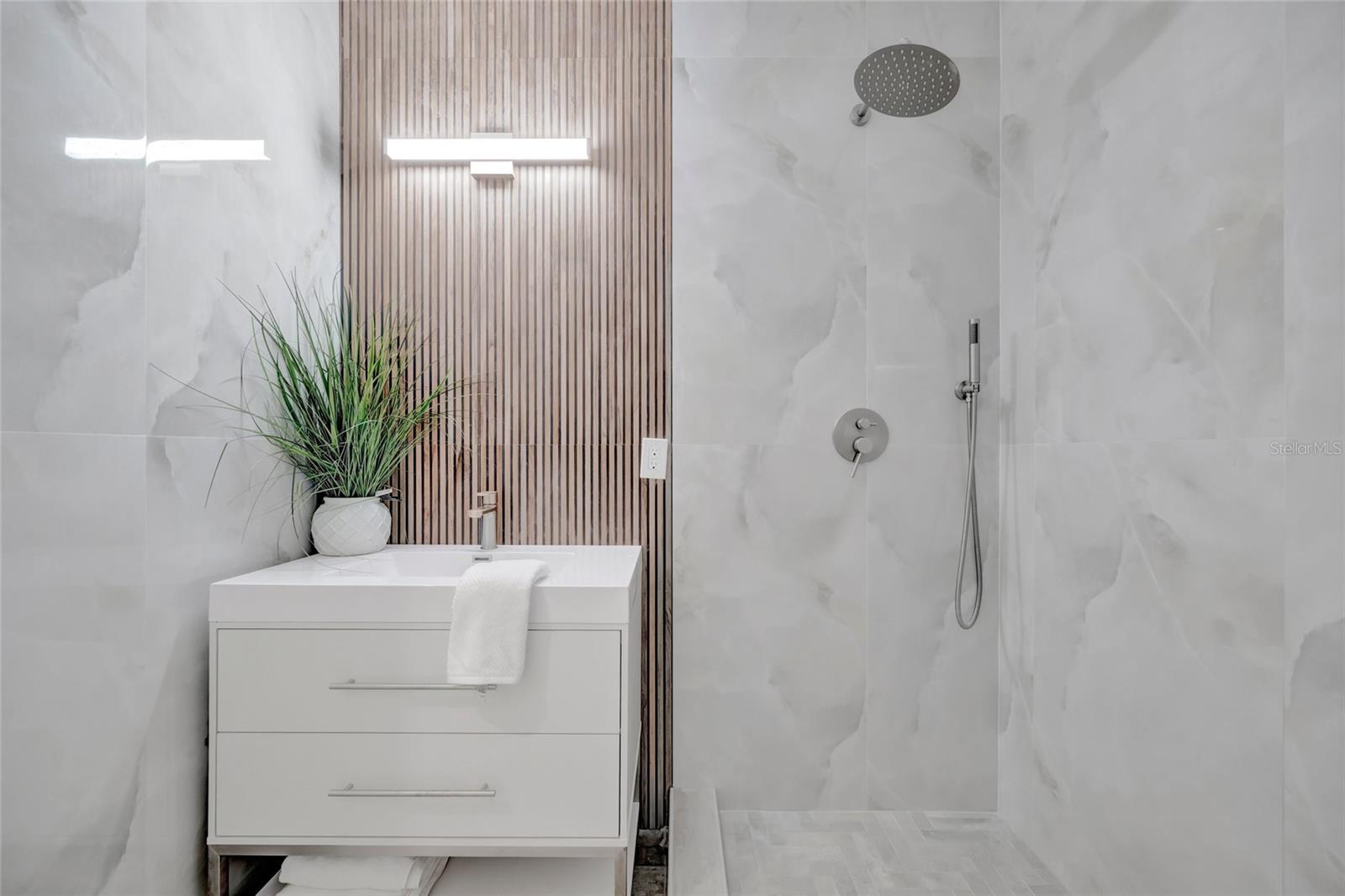 The Master Bathroom with Walk In Shower