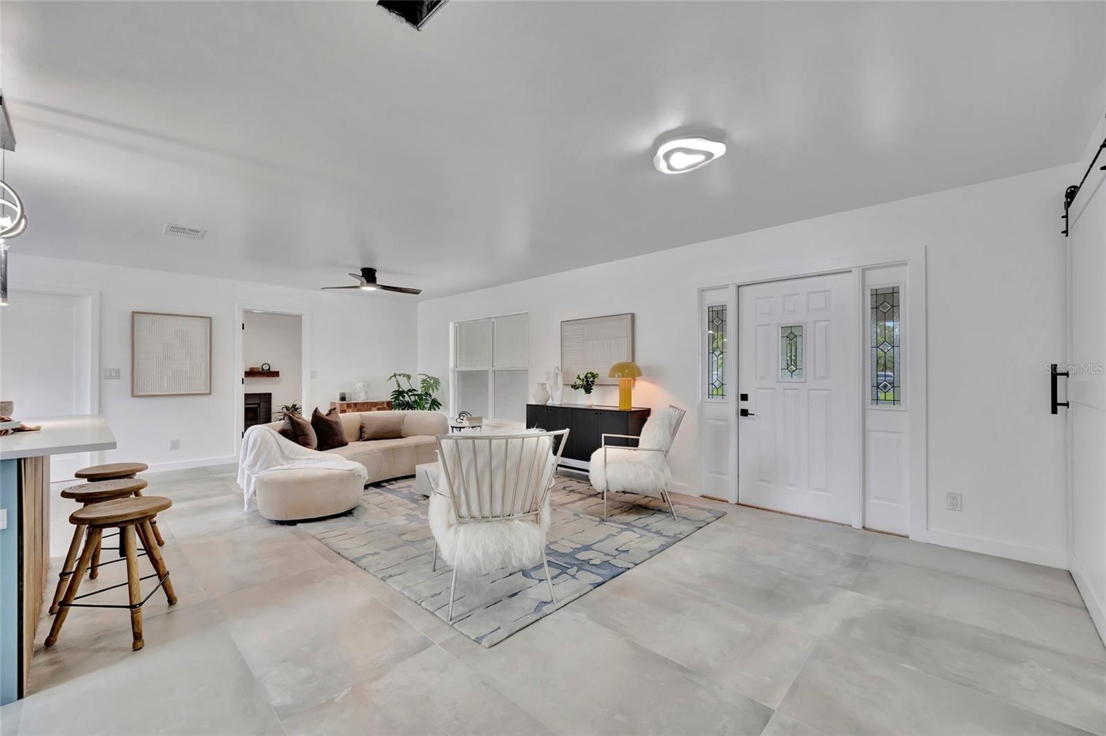 Entrance Door and the Living Room
