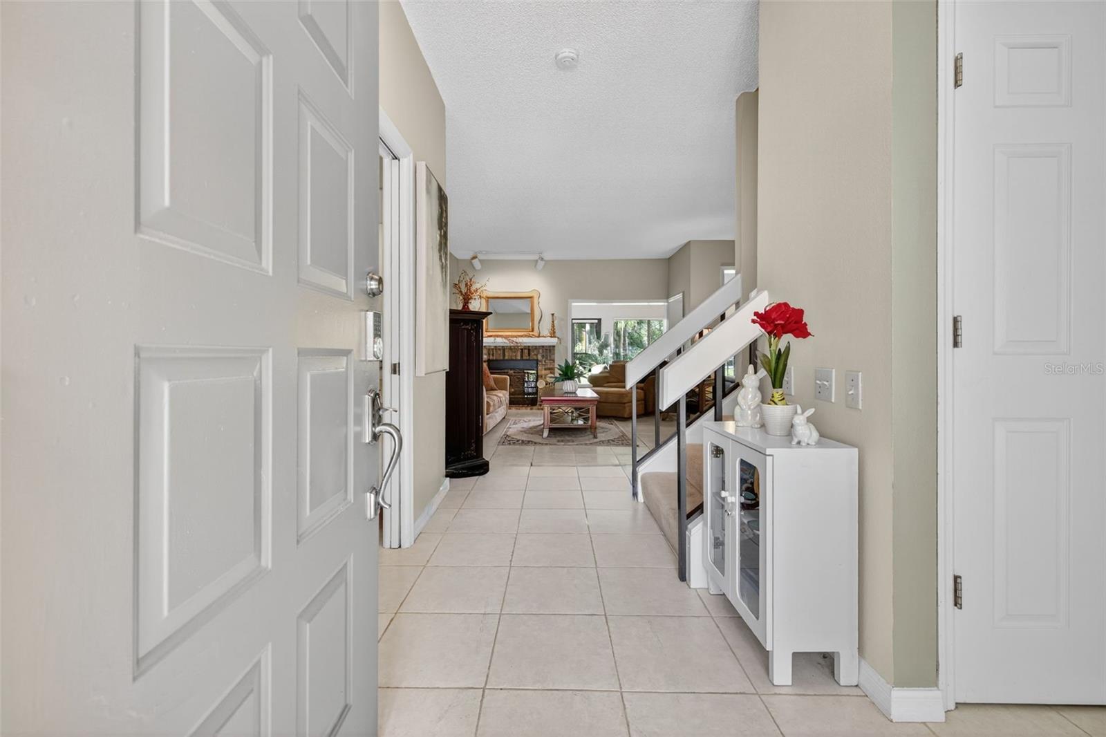 Living area and formal dining area